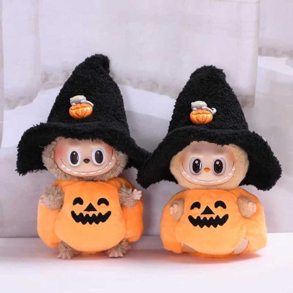 17cm Labubu Clothes Blind Box Universal Sitting Standing Plush Doll Accessories Labubu Designer Clothes Pumpkin Costume Set X250723