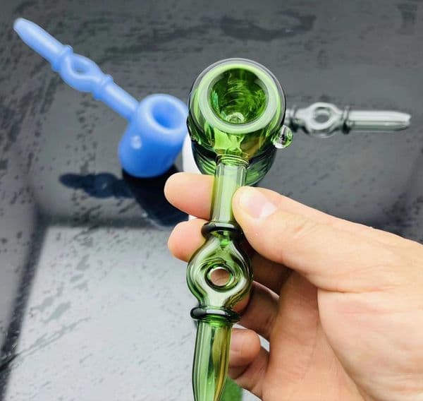 Glass Pipes Smoking Manufacture Hand-blown hookah Classic colored thickened glass pipe is easy to use