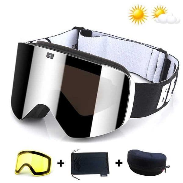 Ski Goggles with Magnetic Double Layer Yellow Lens Skiing Anti-fog UV400 Snowboard Goggles for Men and Women Ski Glasses Eyewear Set L250723