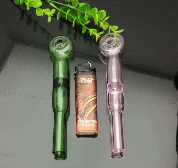 Glass Pipes Smoking Manufacture Hand-blown hookah Mixed color flat mouth suction nozzle glass straight smoke pot