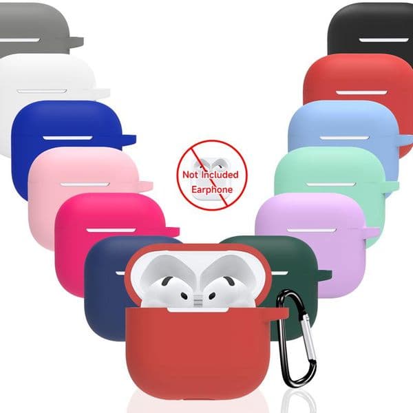 2 in 1 For Apple Airpods 2 3 4 pro 2 Cases Silicone Soft Ultra earphones Protector Cover Earpod Case Anti-drop With Hook