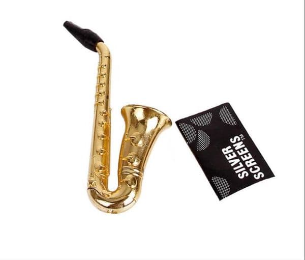 Novelty design, suction card, belt mesh, set of metal pipes, gold plated Sax trumpet filter cigarette smoke.