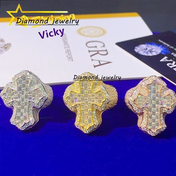 Ready to Ship Fine Hip Hop Jewelry Iced Out GRA Moissanite Diamond Ring Custom High Quality Ring for Men