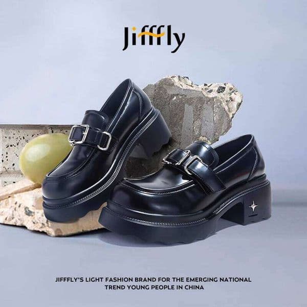 Jifffly Brand Designer Luxury Trendy Loafers British Style Thick Sole Height Increasing Super Soft Comfortable Casual Women's Sports Shoes Travel Shoes
