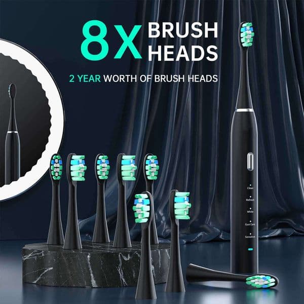 Electric Toothbrush English Neutral Sonic Vibration OEM Wireless Replaceable Brush Heads