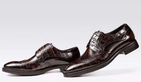 New style of men's genuine leather shoes for business British style casual lace-up cowhide shoes trendy embossed men's shoes
