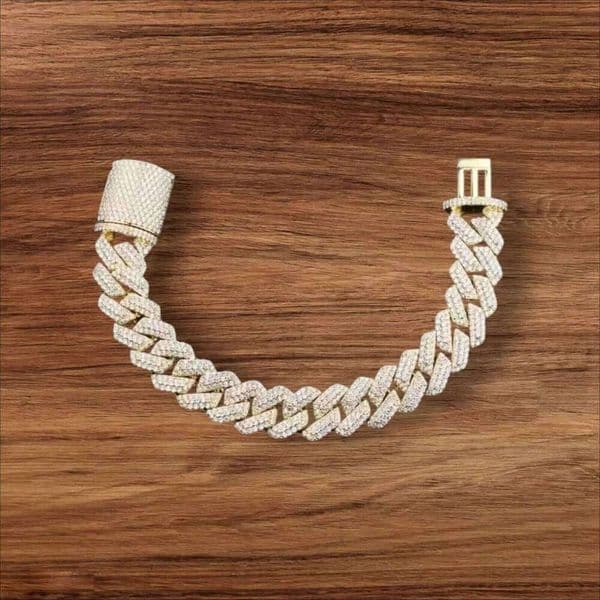 Sterling Sier Labgrown Moissanite Iced out Hip Hop Bracelet for Men Cheap Price Pass Dia Tester Cuban Link Style