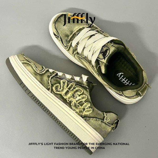 Jifffly Women's Sports Shoes 2025 Design Shoes Men's Versatile And Trendy Skate Shoes Chaussure Casual Luxury Height-increasing Thick-soled Student Sports Shoes