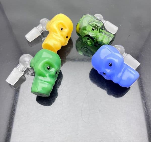Glass Bowl Pipes Male Joint Smoking Pipes bongs Hot selling colored ghost cigarette adapter