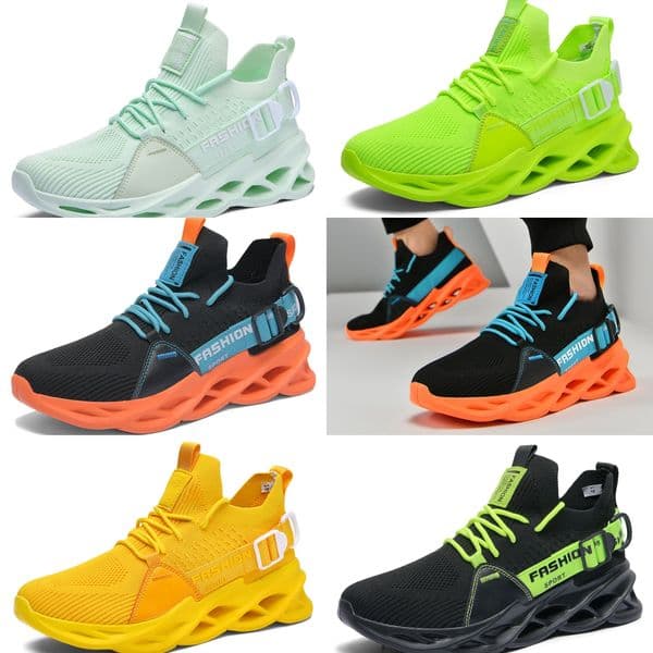 2025 Free shipping designer running shoes mens triple yellow cyan green black outdoor sports running shoes shoes size 36-46