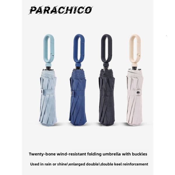 Ring Buckle Folding Solid Color for Men, Large Size, Extra Thick, Reinforced, Student School Special, Sun Protection, Sunshade Umbrella