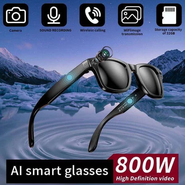LIGE New Photochromic Lenses 800W Camera HD Video Recording Bluetooth Call Glasses AI Smart Translation Sunglasses