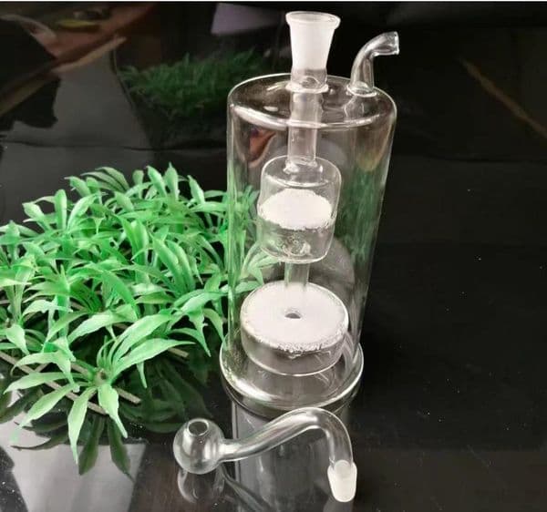 Hookahs Double sand core ultra-quiet glass hookah , Wholesale Glass Bongs Accessories, Glass