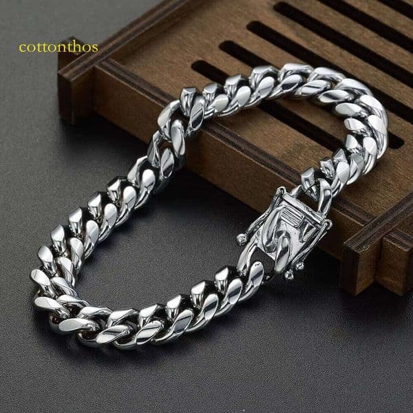 Hot Sale Sterling Sier Material Miami Link Chains 9mm 13mm 15mm Cuban Necklace S High-end Jewelry