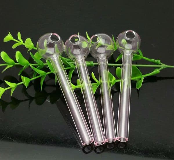 Hookahs Pink thickening 10cm glass straight pot Wholesale Glass bongs Oil Burner Glass Water Pipes