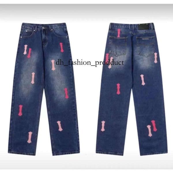 chrome designer jeans for mens baggy jeans stacked jean shorts skinny cross jeans men high quality luxury embroidery denim slim fit jeans 210