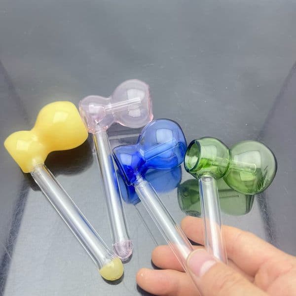 Europe and Americaglass pipe bubbler smoking pipe 2025 Colored extended gourd colored glass pipe with smoking accessories