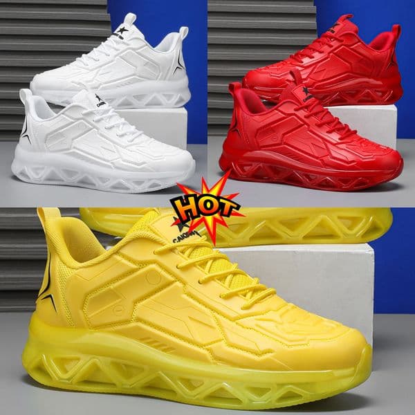 Free Shipping Summer New Women's Fashion Sports Shoes Breathable Mesh Fashion Shoes Men's Lightweight Outdoor Lawn Fashion Black Red White Running Shoes