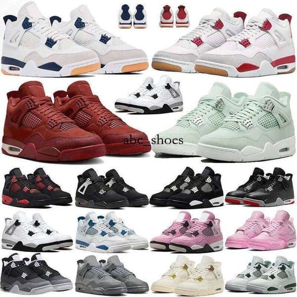 Designer Men Women BasketBall Shoes Military Blue Black Orchid Oxidized Green Bred Reimagined 4 Metallic Gold Sail Red White Thunder Cat Vivid Sulfur Violet Ore