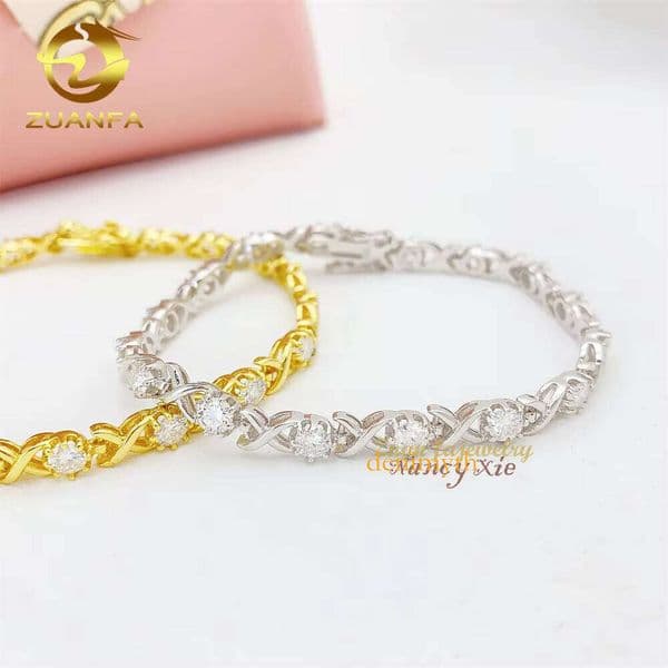 Fashionable High Quality S Sier Lucky Tennis Excellent VVS Dia Classic Jewelry Moissanite Bracelet