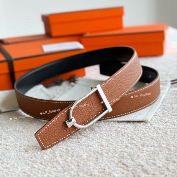 Designer Brown Belt Men High Quality Leather Belt width 3.8cm reversible togo leather belt 2025 Ecrin buckle fashion men belt size 100-125cm designer mens belt
