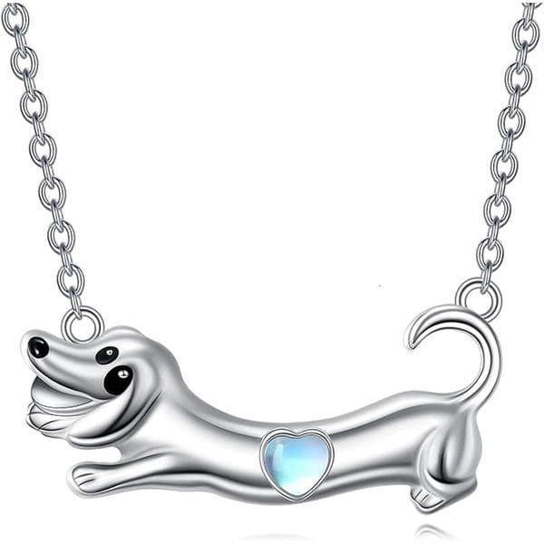 Dachshund Puppy Cute -Encrusted Pendant Design Dog Lover Necklace Gift Jewelry