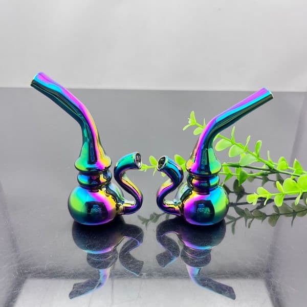 Europe and Americaglass pipe bubbler smoking pipe New Mini Electroplated Colorful Glass Wine Pot and Pipe