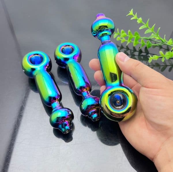 Europe and Americaglass pipe bubbler smoking pipe New electroplated colored glass pipe