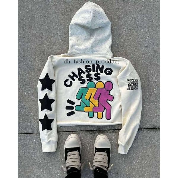 chasing Sweatshirt Zipper Oversized Streetwear Men Hoodies Gothic Graphic Printed Y2K INS Streetwear Unisex Inner Fleece Casual Jackets 5f1