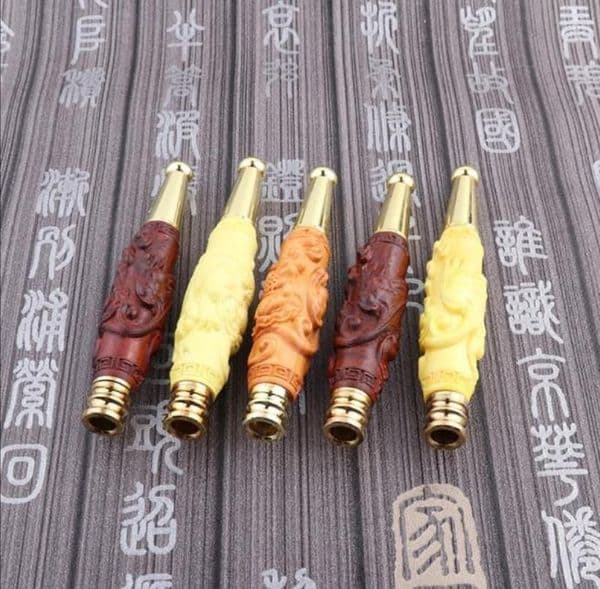 New Wood Carving Individual Creative Tobacco Pipe Pull Rod Circulating Filter Wood Men's Tobacco Pipe Factory Direct Sale