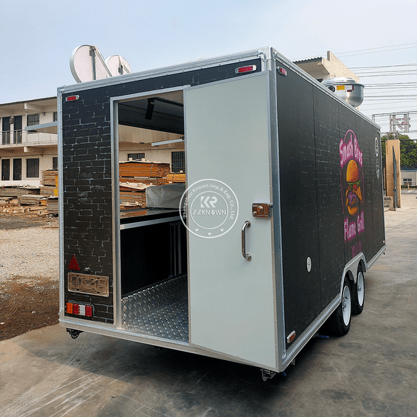 Concession Mobile Food Truck Trailer With Ice Cream Hot Dog Cart Customized Size Street Fast Food Truck