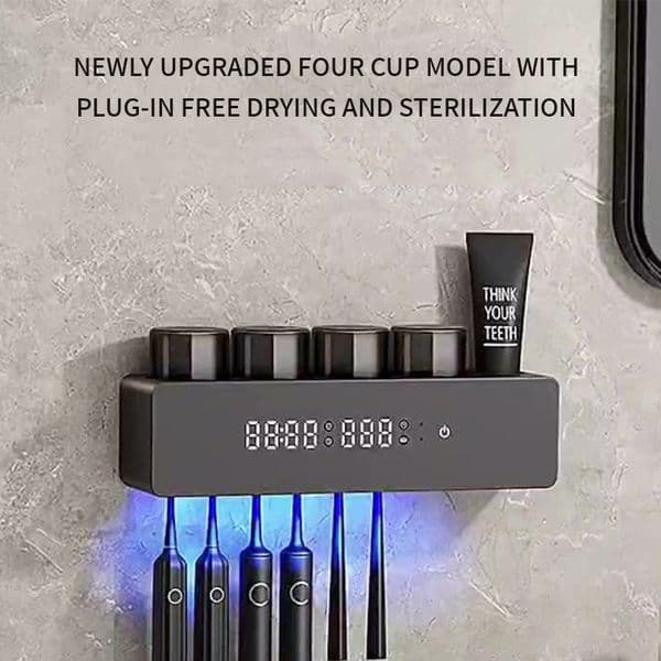 Cross border four cup toothbrush storage rack, toothbrush drying intelligent tooth cup storage rack wholesale