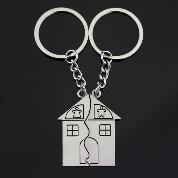 Zinc alloy house keychain sets wedding gift party favors and cheap giveaway gifts