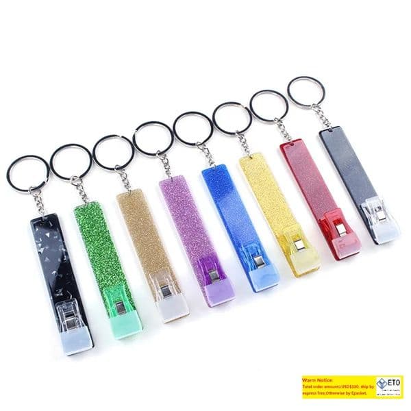 Charm Keychain Card Grabber Without Hairball Household Cute Credit Cards Puller Pompom Mini Key Rings Acrylic Debit Bank For Long Nail Atm Rabbit Fur Key Chain LL