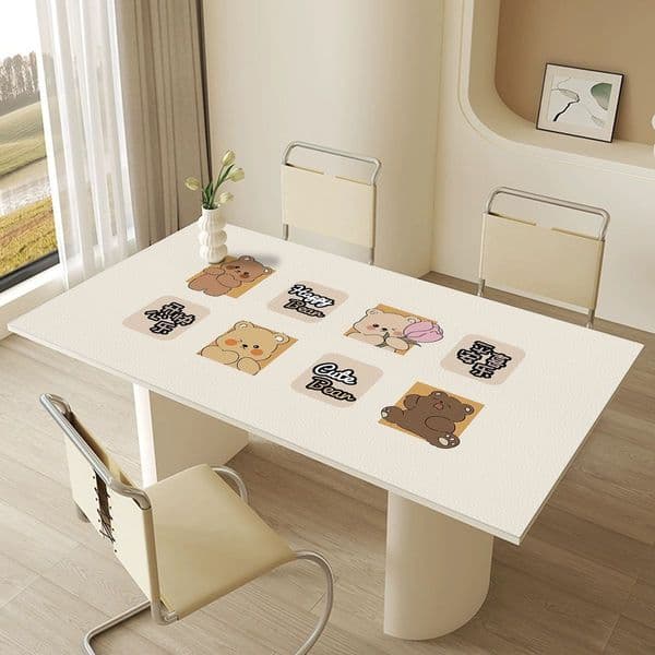 Tablecloth Coffee Cloth Mat Wash-Free Waterproof Oil-Proof Heat-Resistant Dining Table Protector Tabletop