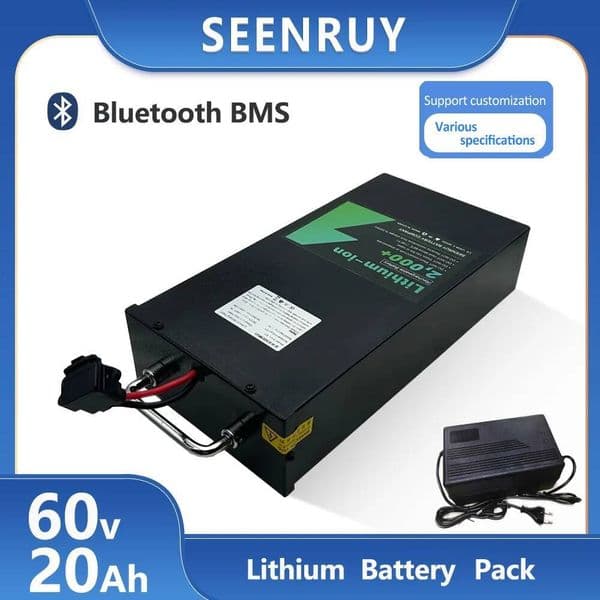 60V 20Ah Li-Ion Battery Pack Rechargeable Built In Bluetooth BMS With 5A Charger for Electric Scooter
