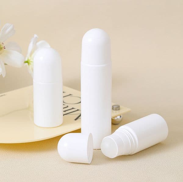 30ml 50ml 100ml White Plastic Roll On Bottle Refillable Deodorant Bottle Essential Oil Perfume Bottles DIY Personal Cosmetic Containers Packaging Bottles