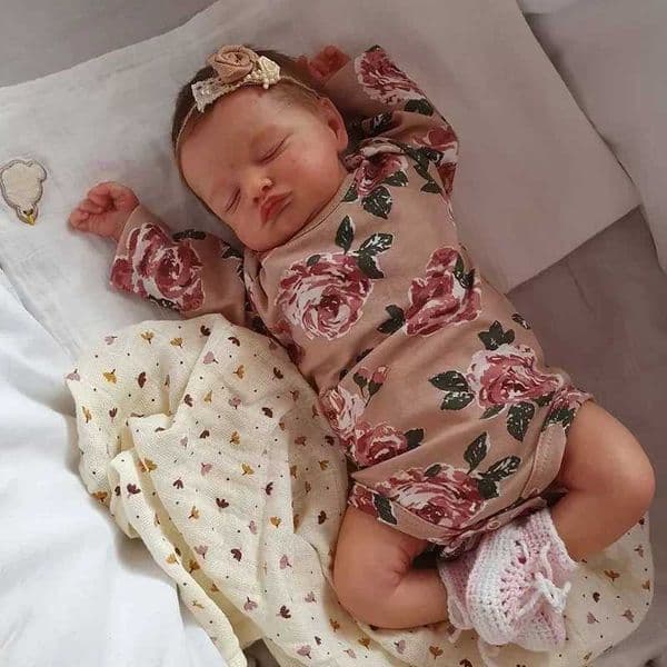 48CM Handmade Reborn Sleeping Rosalie Baby Dolls 3D Skin with Hand-Root Hair 3D Skin with Visible Veins Collectible Art Doll XJ250730