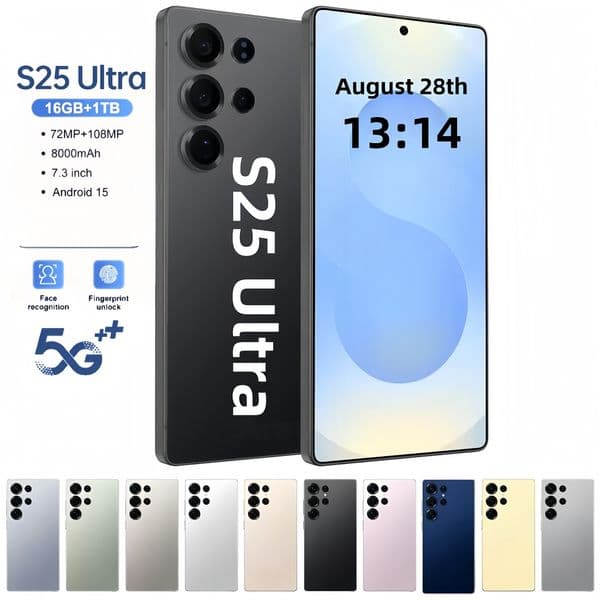 S24 S25 Super 16GB+1TB 5G Mobile Gaming Smartphone Touch Screen 120MP HD Camera phone Fingerprint Unlock