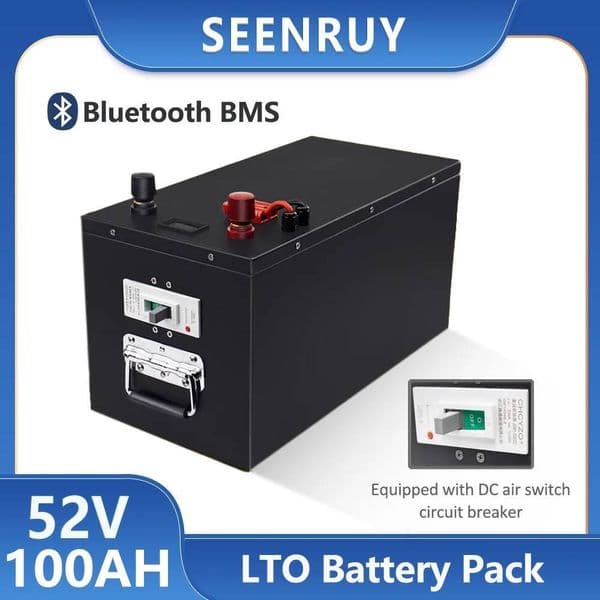 22S 48V 52v 100AH LTO rechargeable 48V 100Ah Lithium titanate battery for RV EV autocaravans Solar system +10A Charger