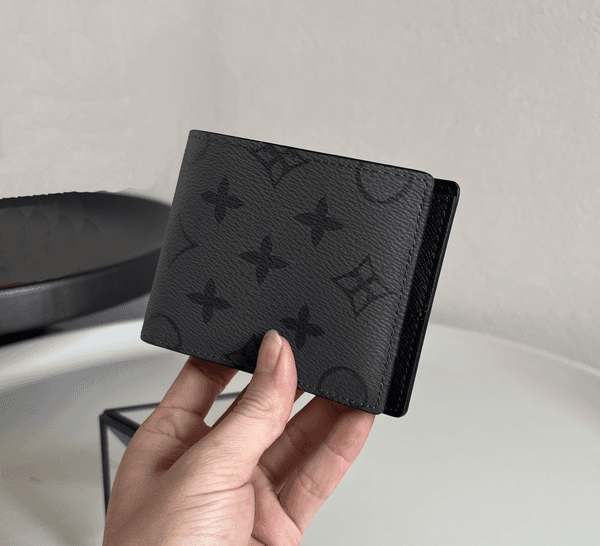 10A Mirror Quality Designer Multiple Wallets Men's Classic Flower & Letter Eclipse Short Purse Luxury Cowhide Leather Card Holder Slender Pocket Organizer with box