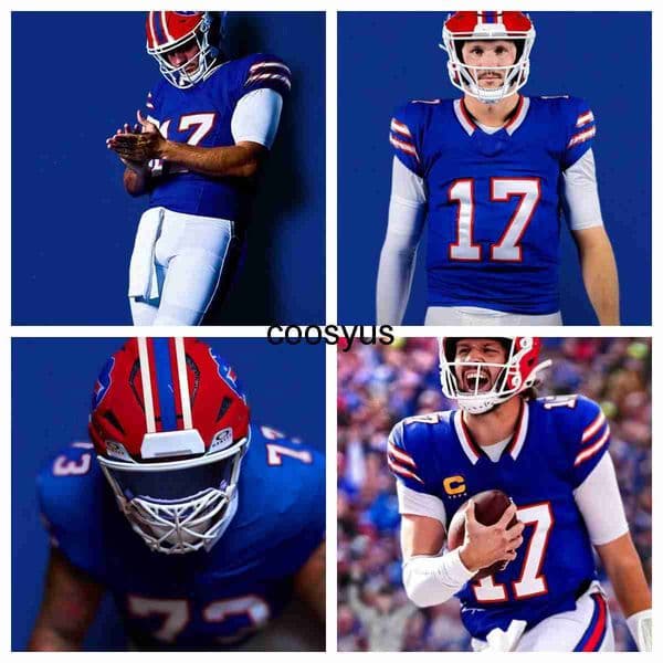 2025 Mens new custom Football Jersey all stitched Allen Cook Miller Matt Milano Dalton Kincaid Keon Coleman Khalil Shakir