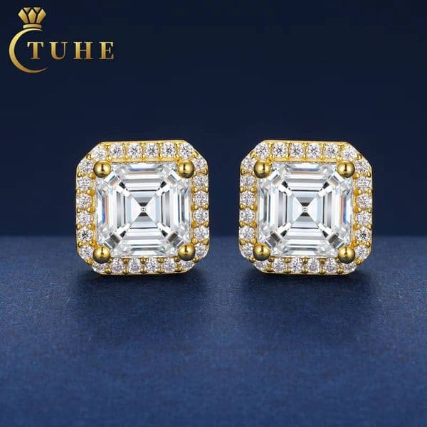 Factory Price Wedding Earring 925 Sterling Silver Luxury Diamond Fashion Jewelry Hip Hop Moissanite Stud Earrings