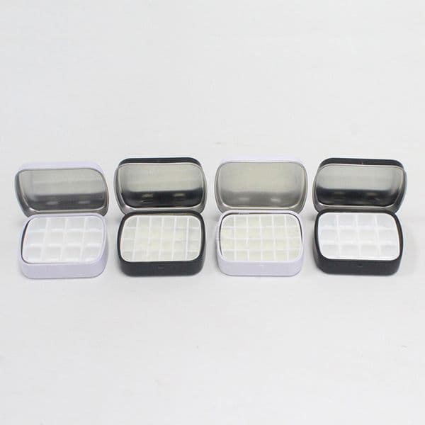 Mini Empty Watercolor Tin Box 12 Wells /24 Grid Portable Paint Palette Metal Paint Storage,Travel Watercolor Palette with Lid,Ideal for Artists