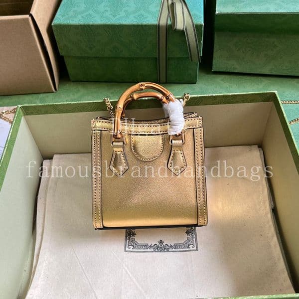 Mini Bamboo Bag Designer Handbag Cow Leather Crossbody Bag 16.5CM Mirror Quality Luxury Shoulder Bag Women Chain Bag With Box 25G760251A