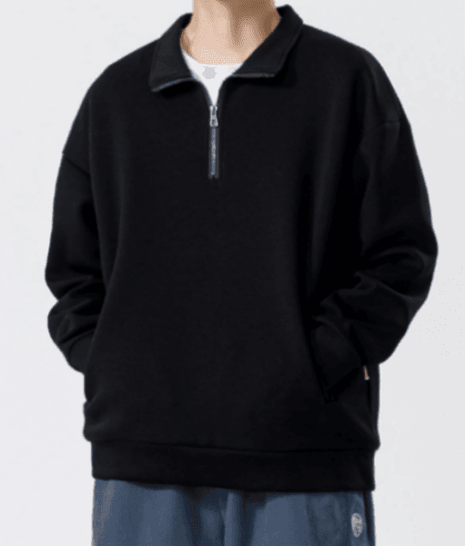 296 Turtleneck Sweatshirt for Men Autumn and Winter Thickened Loose Trendy Solid Color Casual