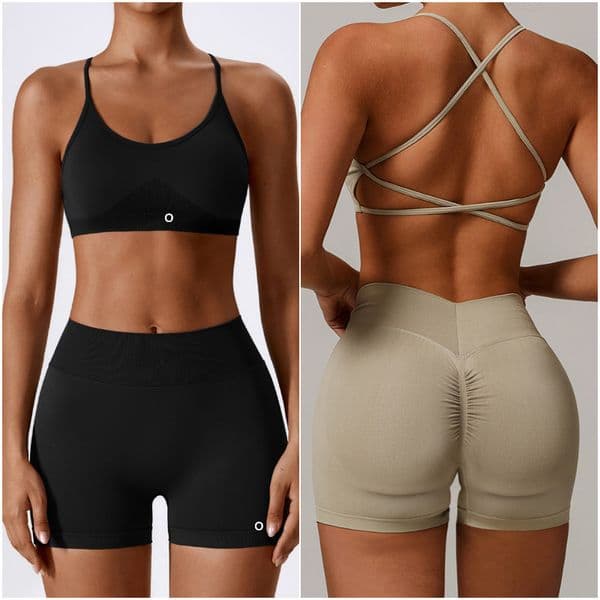 7137 Women Yoga Outfit Suits Two Pieces Pants Vest Exercise Sport Gym Running Trainer Casual Shorts Elastic High Waist Close-Fitting Sportwear Sleeveless