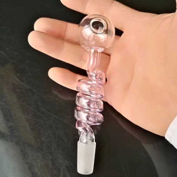 New Colorful screw burner , Glass Bongs Accessories Unique Oil Burner Glass Pipes Water Pipes Glass Pipe Oil Rigs Smoking with Dropper