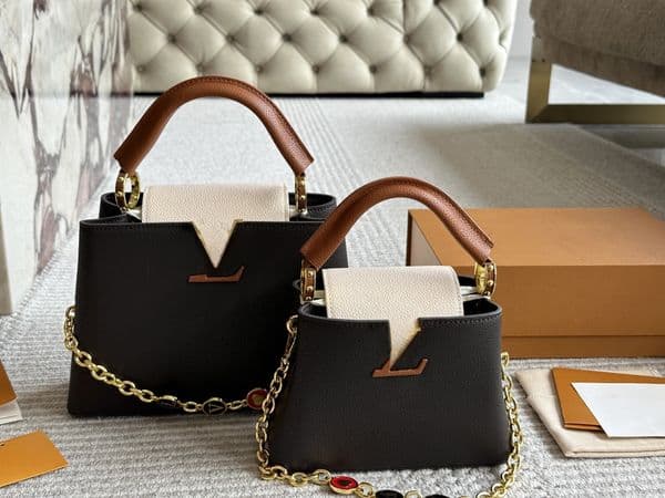 Luxury Bags designer bag 24SS Women's Luxury Designer Capucines Handbag Women's Handbag Shoulder Bag Crossbody Bag Solid Color Makeup Bag Purse