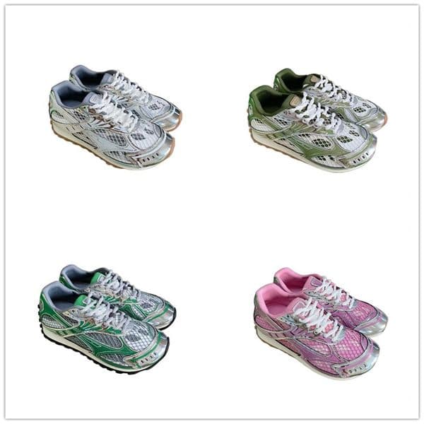 Causal shoes sneakers men women trainers leather mesh trainers Grey green black sliver red